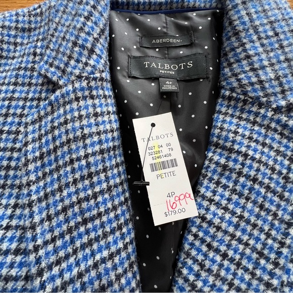 ⭐️ NWT Talbots Shetland Aberdeen Houndstooth Wool Blazer Size 4P
Tattersall - Picture 6 of 11
